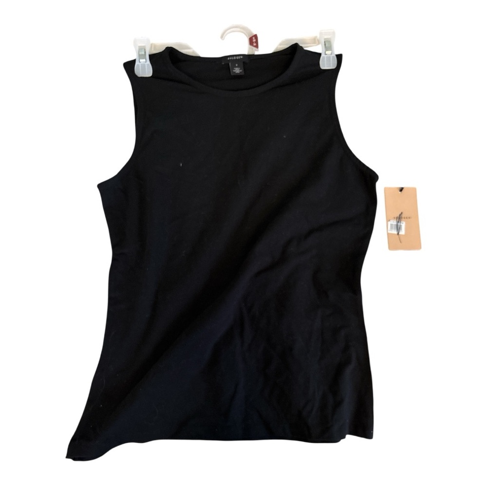 Halogen Black Fitted Sleeveless Tank Top